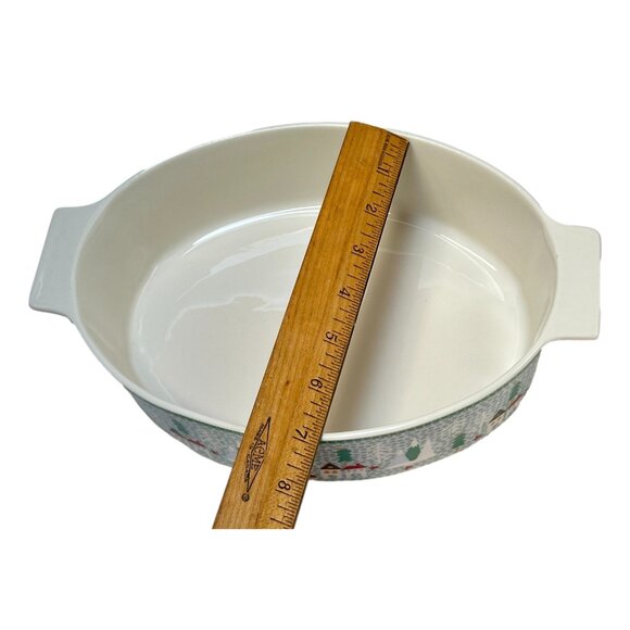 Graces Bake Shop JOY Oven Safe Oval Casserole Lidded Baker Christmas Village - Picture 10 of 12